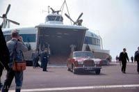 The SRN4 with Seaspeed in Calais - Cars disembarking (Pat Lawrence).
